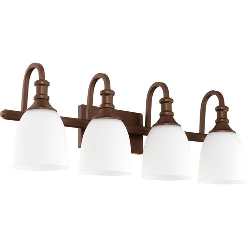Richmond 4 Light 28 inch Oiled Bronze Vanity Light Wall Light in Satin Opal