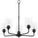 Raymond 5 Light 27 inch Matte Black Chandelier Ceiling Light in Clear