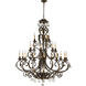 Rio Salado 21 Light 51 inch Toasted Sienna With Mystic Silver Chandelier Ceiling Light