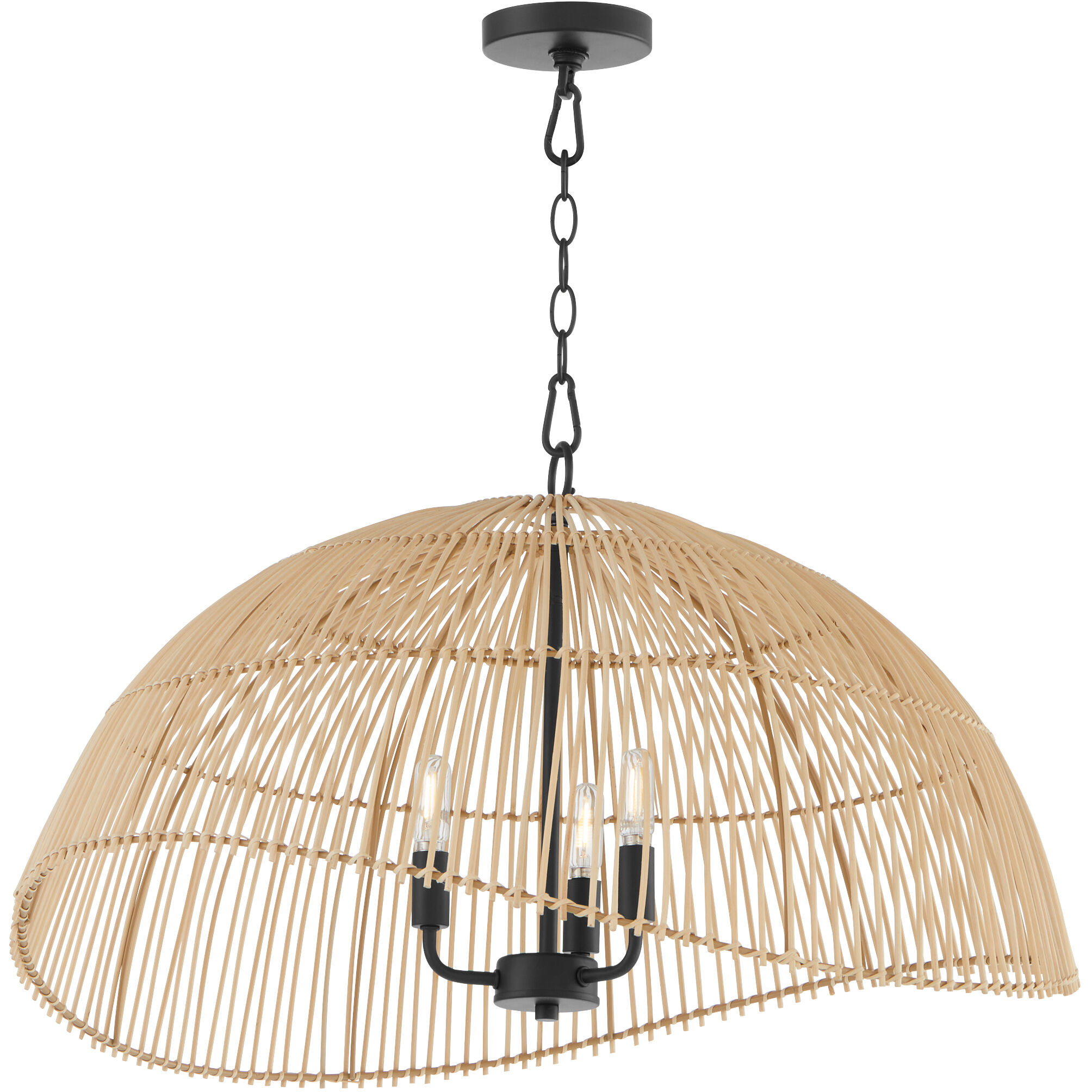 Quorum 3 Light Matte Black Pendant