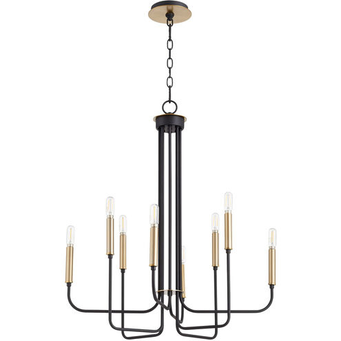 Hope 8 Light 25 inch Noir and Aged Brass Chandelier Ceiling Light