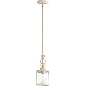 San Miguel 1 Light 6 inch Persian White Mini Pendant Ceiling Light, Clear Seeded 