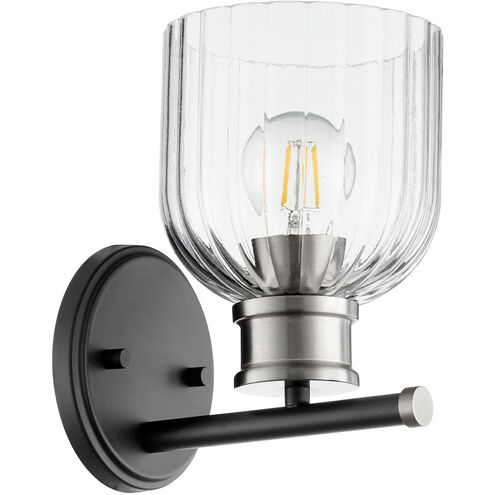 Monarch 1 Light 6 inch Noir and Satin Nickel Wall Mount Wall Light