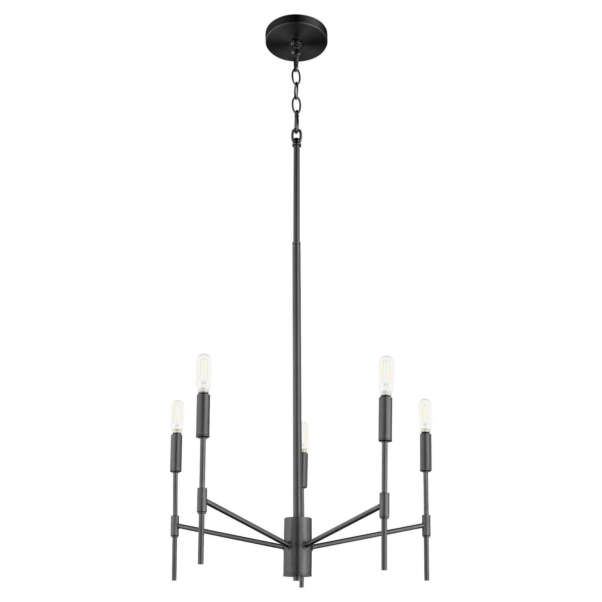 Hamilton 5 Light 24 inch Matte Black Chandelier Ceiling Light
