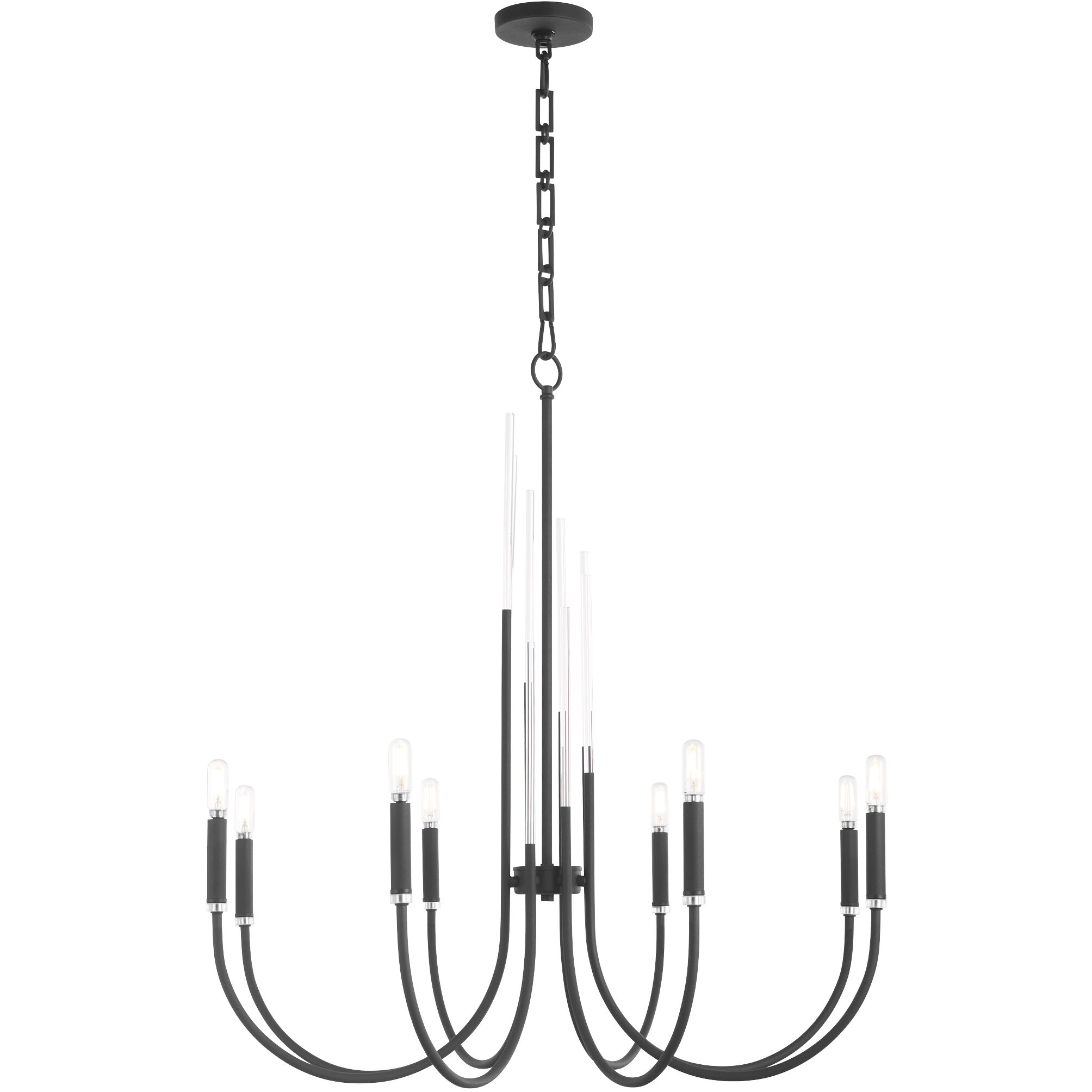 Summit 8 Light 32 inch Textured Black Chandelier Ceiling Light