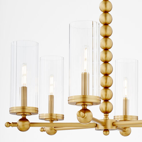 Lee Boulevard 6 Light 29 inch Aged Brass Chandelier Ceiling Light