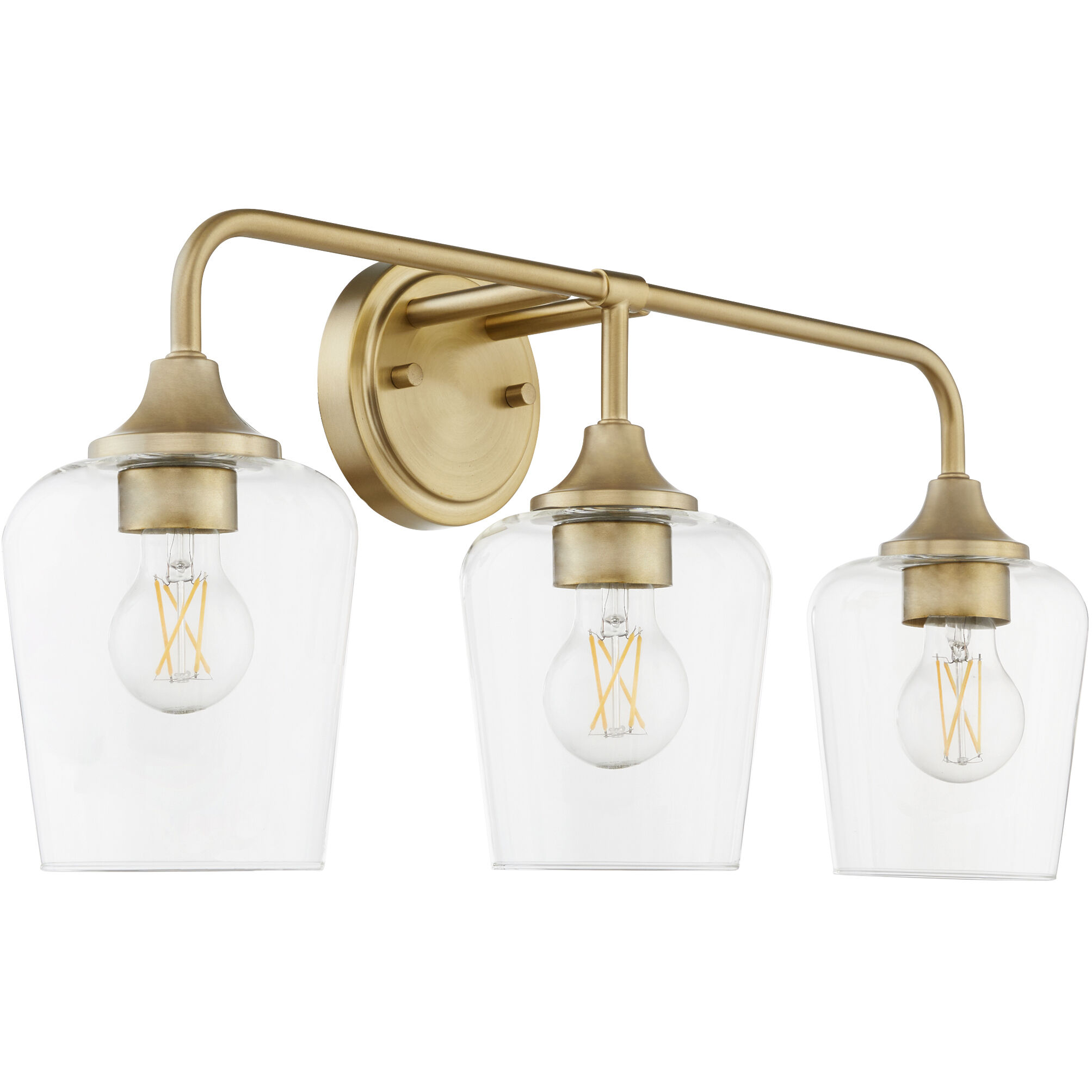 Raymond 3 Light 23 inch Aged Brass Vanity Light Wall Light