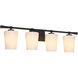 Goodwin 32.88 inch Matte Black Vanity Light Wall Light in Opal