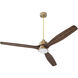 Reni 65 inch Aged Brass with Walnut Blades Ceiling Fan