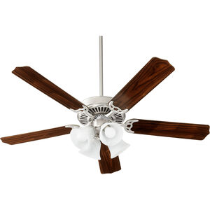 Capri IX 52 inch Satin Nickel with Satin Nickel/Walnut Blades Indoor Ceiling Fan in Faux Alabaster, 4