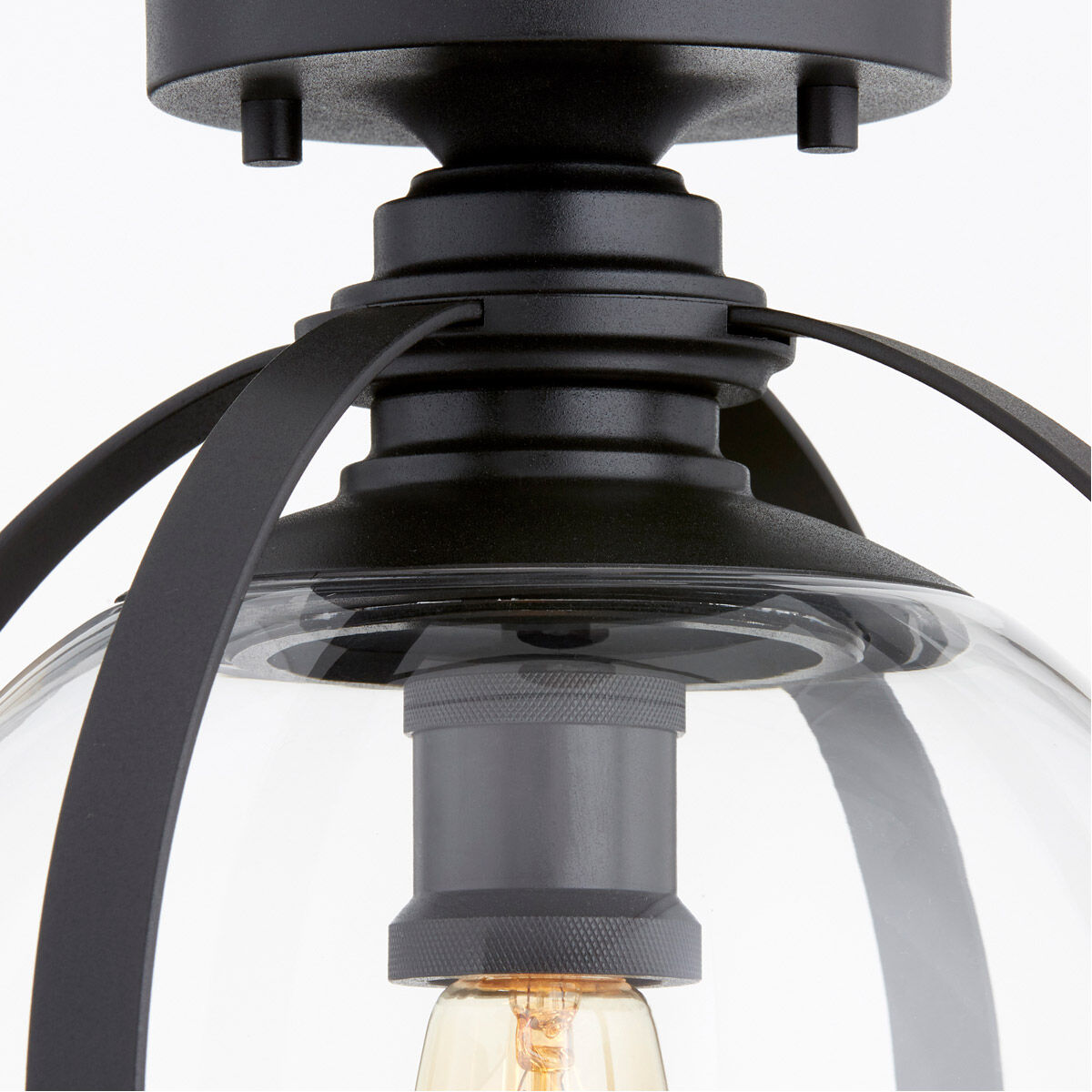 Meridian 1 Light 12.5 inch Noir Semi Flush Mount Ceiling Light