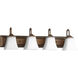 Fort Worth 4 Light 30 inch Oiled Bronze Vanity Light Wall Light, Satin Opal