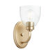 Reyes 1 Light 5.25 inch Aged Brass Wall Sconce Wall Light in Clear Seeded