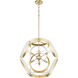 Domain 8 Light 22 inch Studio White and Aged Brass Pendant Ceiling Light