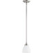 Enclave 1 Light 5.5 inch Satin Nickel Mini Pendant Ceiling Light in Satin Opal
