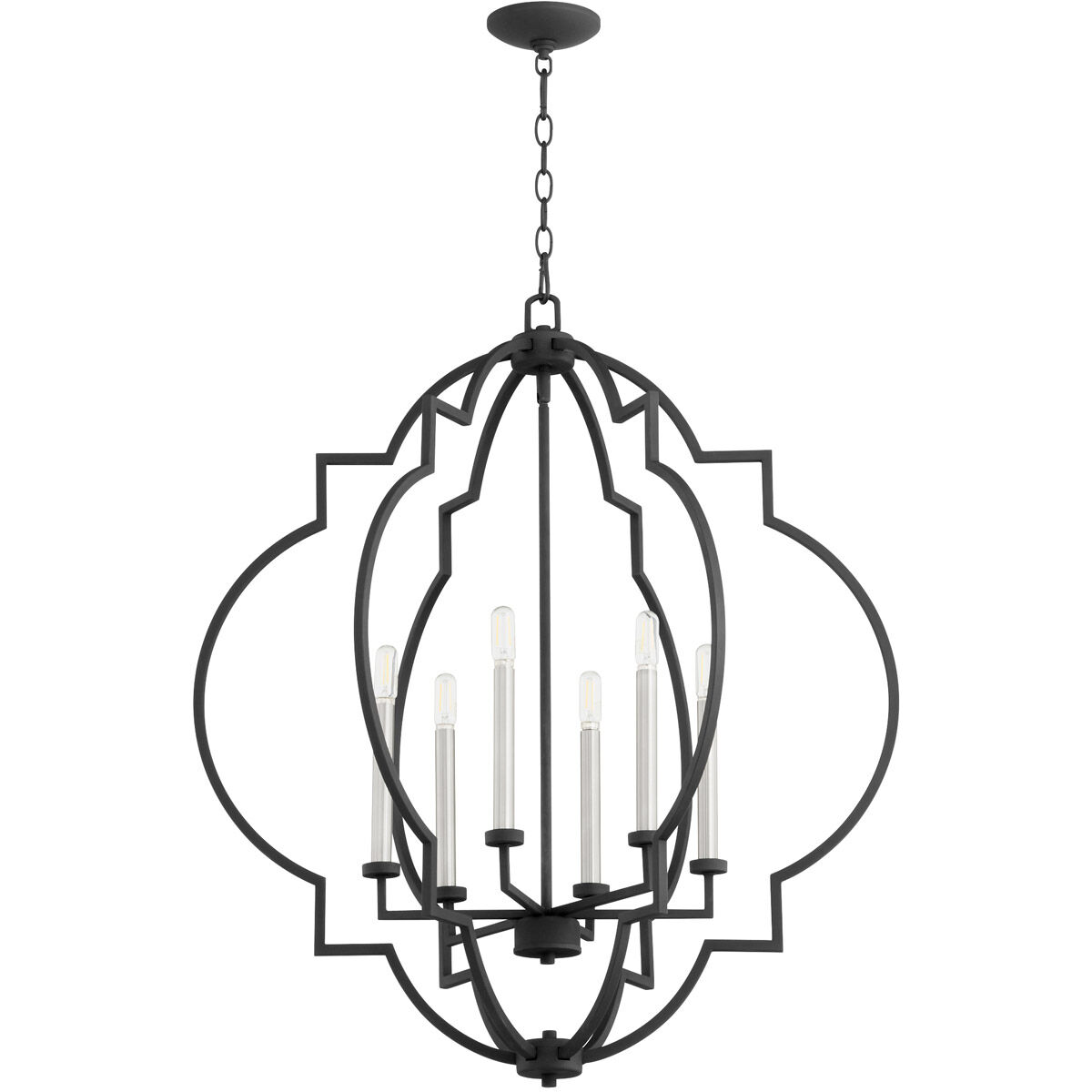 Dublin 6 Light 30 inch Noir Pendant Ceiling Light