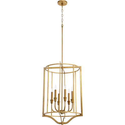 Marquee 6 Light 18 inch Gold Leaf Pendant Ceiling Light