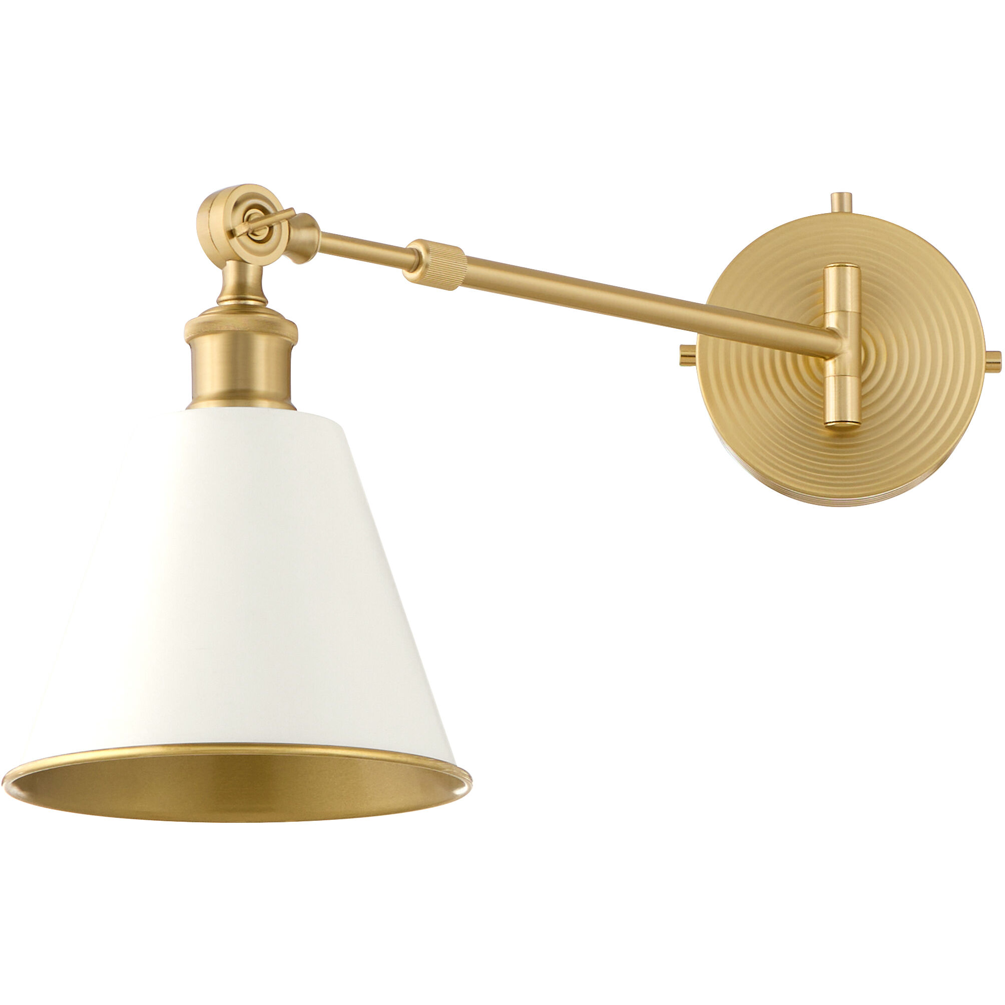 Bailey Wall Mount Wall Light in Studio White and Aged Brass