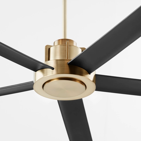 Quorum 80805-8059 Revel 80 inch Aged Brass with Matte Black Blades Quorum 80805-8059 Revel 80 inch Aged Brass with Matte Black Blades