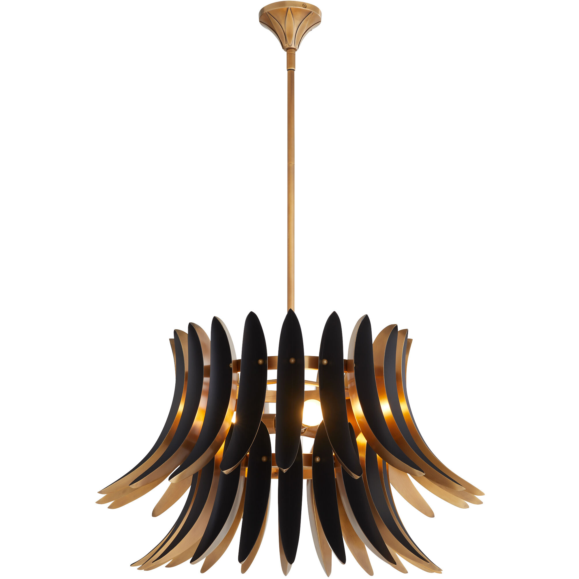 Aldridge 3 Light 30 inch Brushed Brass and Matte Black Pendant Ceiling Light