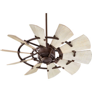 Windmill 44 inch Oiled Bronze with Weathered Oak Blades Indoor Ceiling Fan, Blades Made of Poly Resin Material