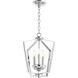 Fort Worth 3 Light 13 inch Chrome Mini Chandelier Ceiling Light, Quorum Home