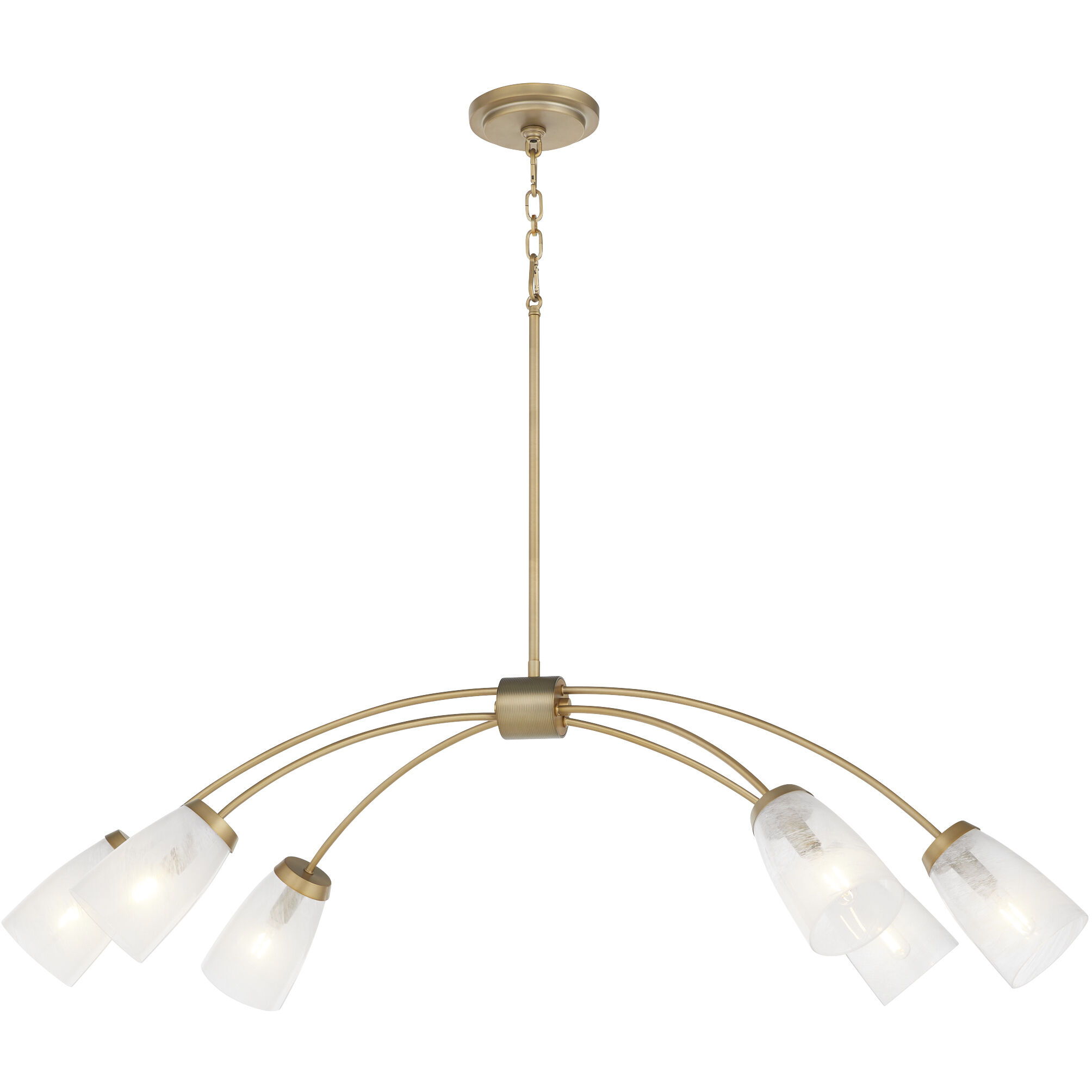 Arpeggio Linear Chandelier Ceiling Light in Aged Brass