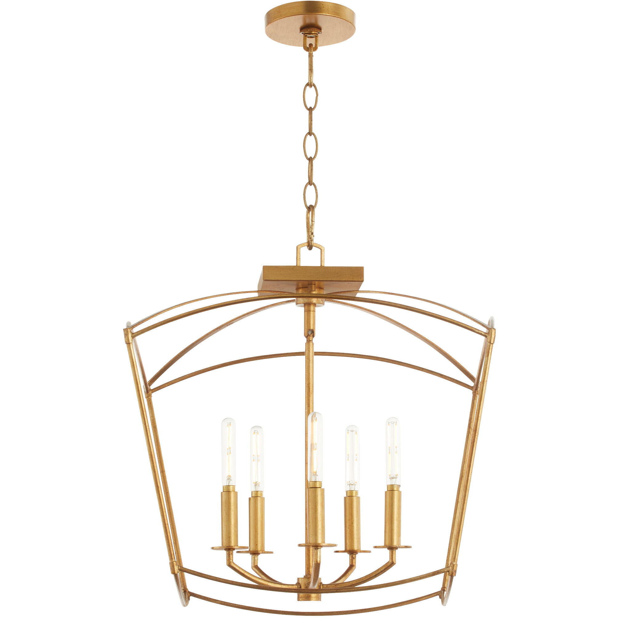 Mantle 5 Light 18.5 inch Gold Leaf Dual Mount Pendant Ceiling Light