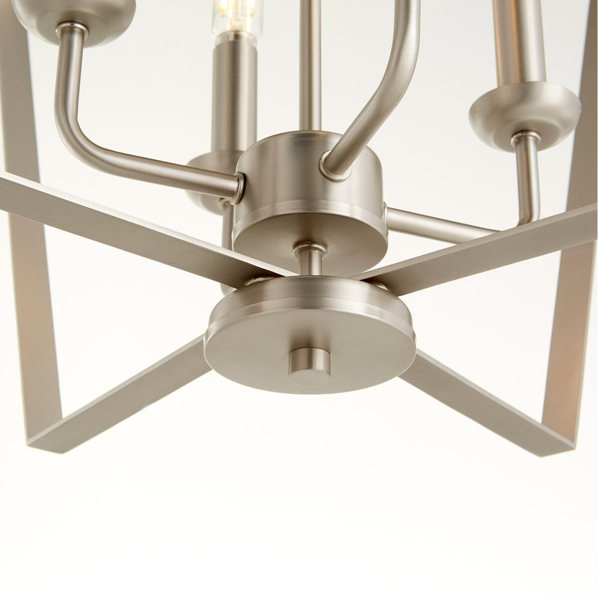 Fort Worth 4 Light 23 inch Satin Nickel Mini Chandelier Ceiling Light, Quorum Home