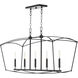 Mantle 5 Light 48 inch Matte Black Linear Chandelier Ceiling Light