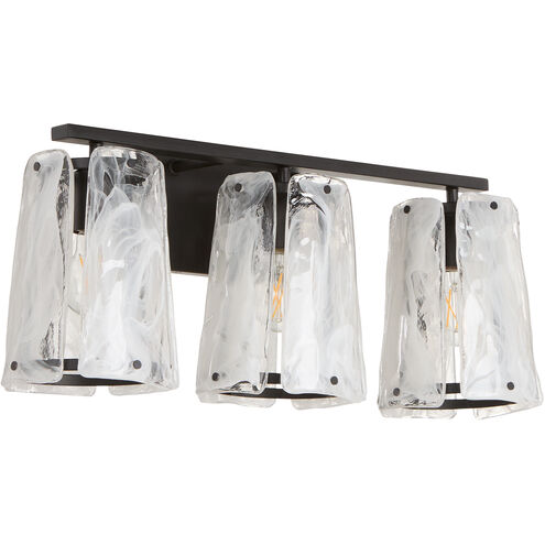 Prestige 3 Light 24 inch Matte Black Vanity Light Wall Light