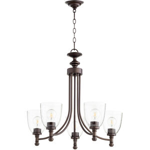 Rossington 5 Light 25 inch Oiled Bronze Chandelier Ceiling Light in Clear Seeded