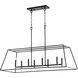 Gabriel 8 Light 45 inch Noir Linear Pendant Ceiling Light, Quorum Home