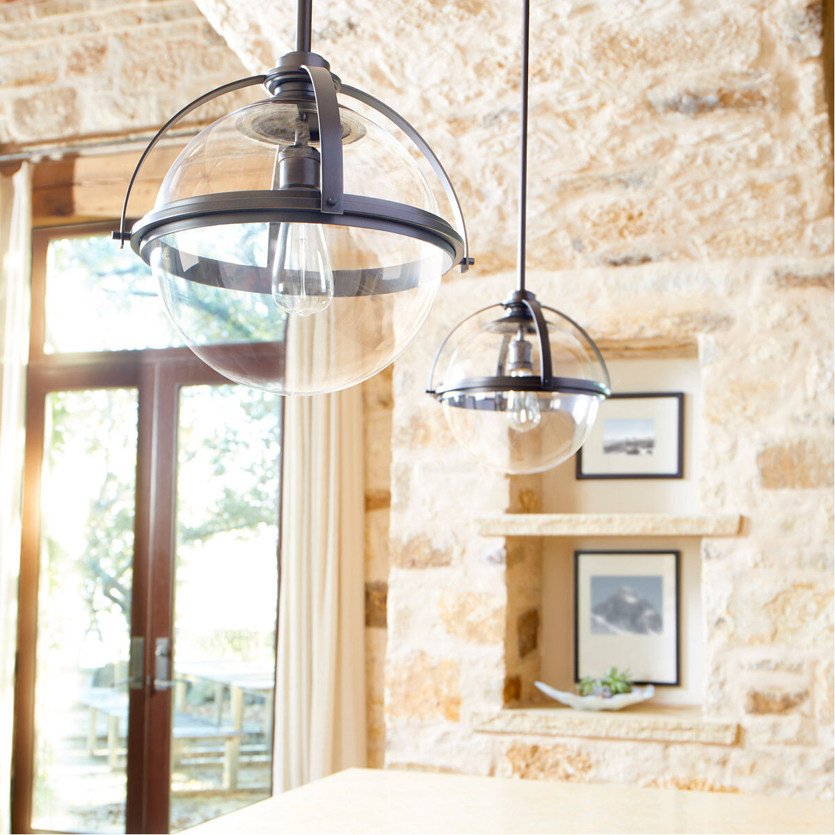 Meridian 1 Light 14.75 inch Satin Nickel Pendant Ceiling Light