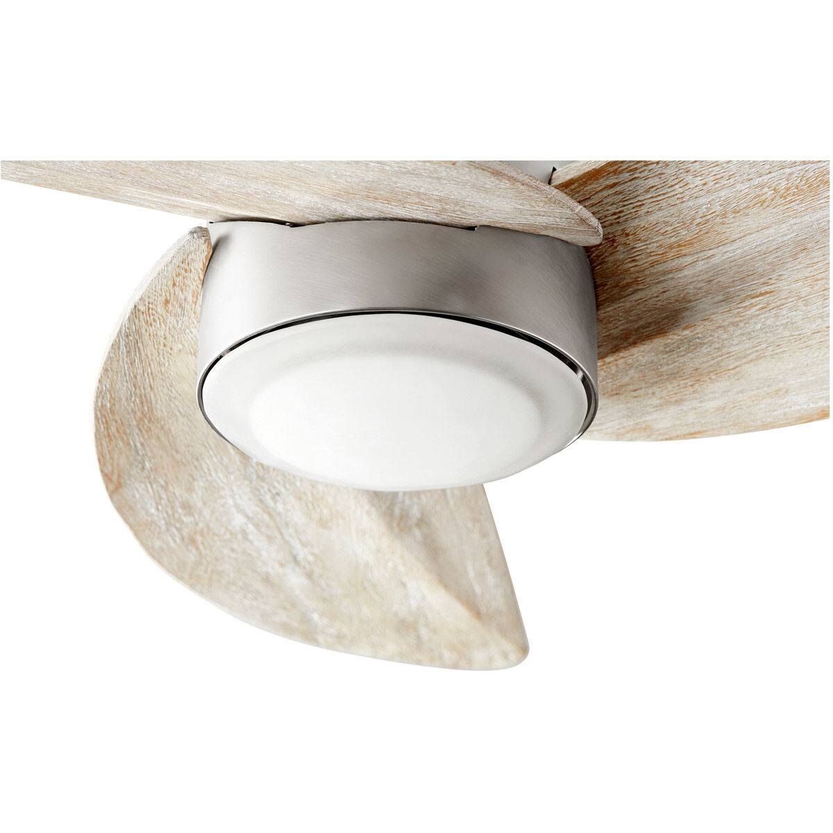 Trinity 52 inch Satin Nickel with Weathered Oak Blades Ceiling Fan