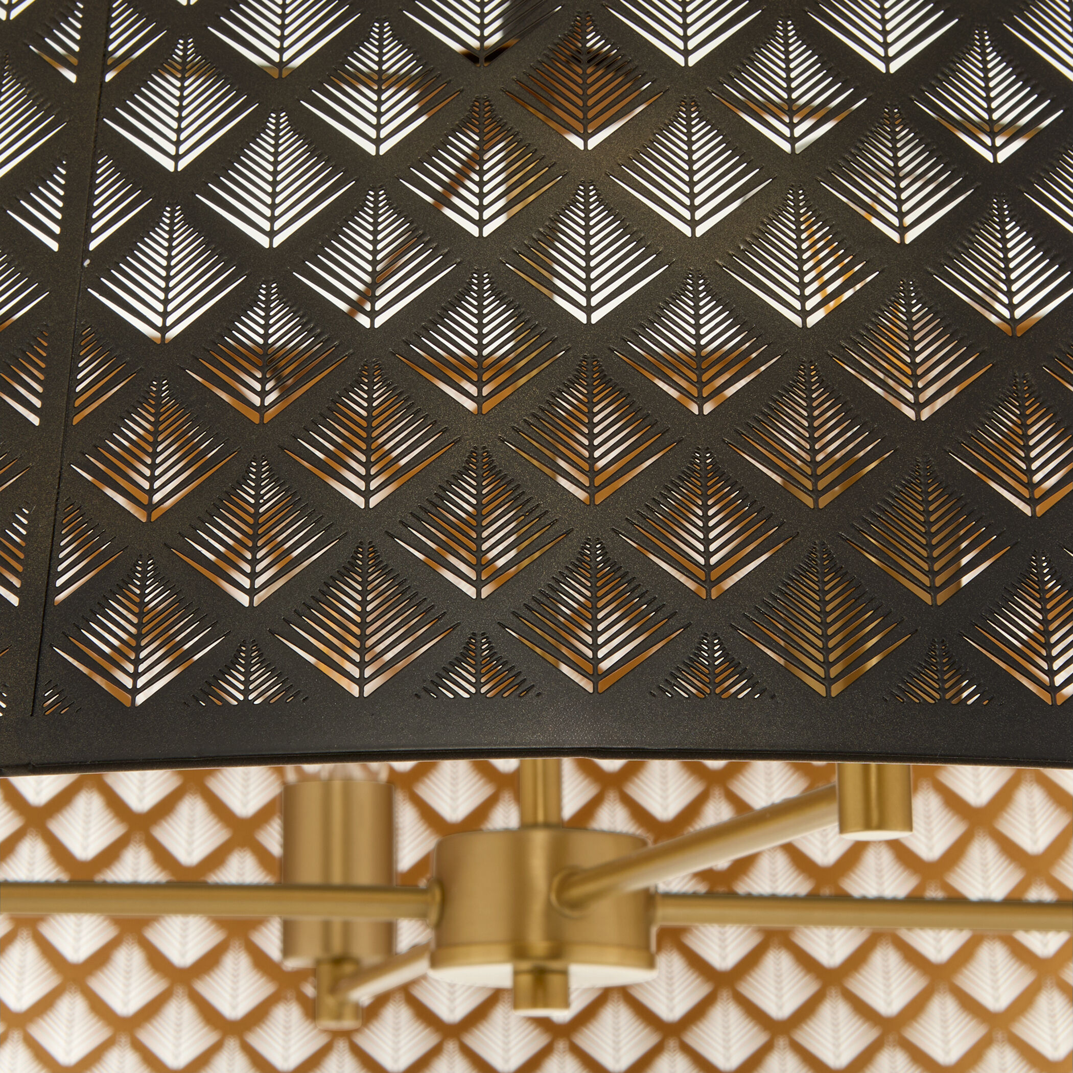 Benedict 4 Light 32 inch Matte Black and Aged Brass Pendant Ceiling Light