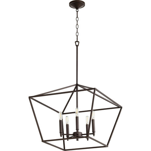 Gabriel 5 Light 21 inch Oiled Bronze Foyer Pendant Ceiling Light, Quorum Home