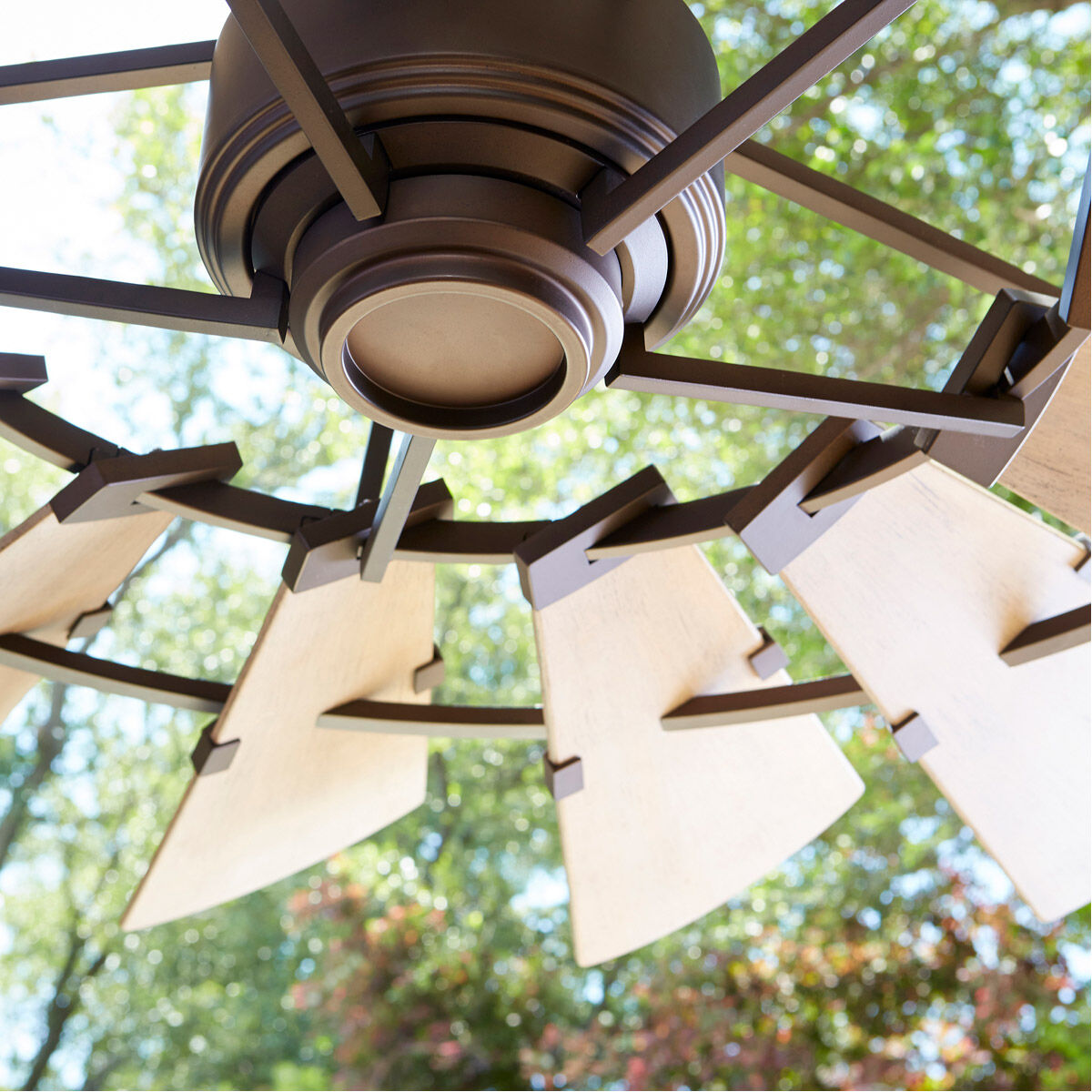 Quorum 196015-86 Windmill 60 inch Oiled Bronze with Weathered Oak