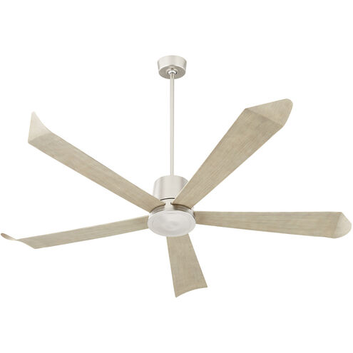 Rova 72 inch Satin Nickel with Silver Blades Patio Fan