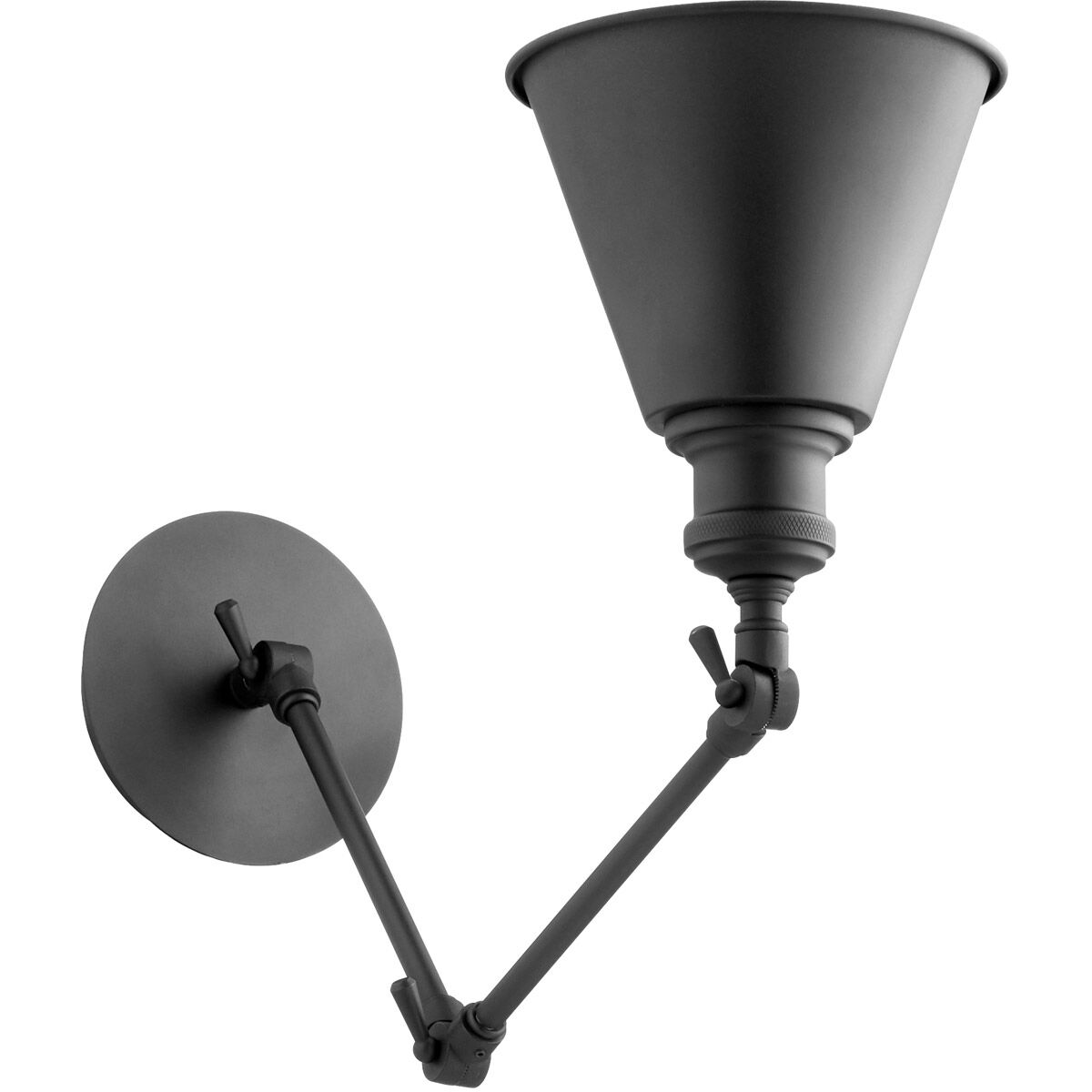 Metal Cone 29 inch 100.00 watt Noir Swing Arm Wall Sconce Wall Light