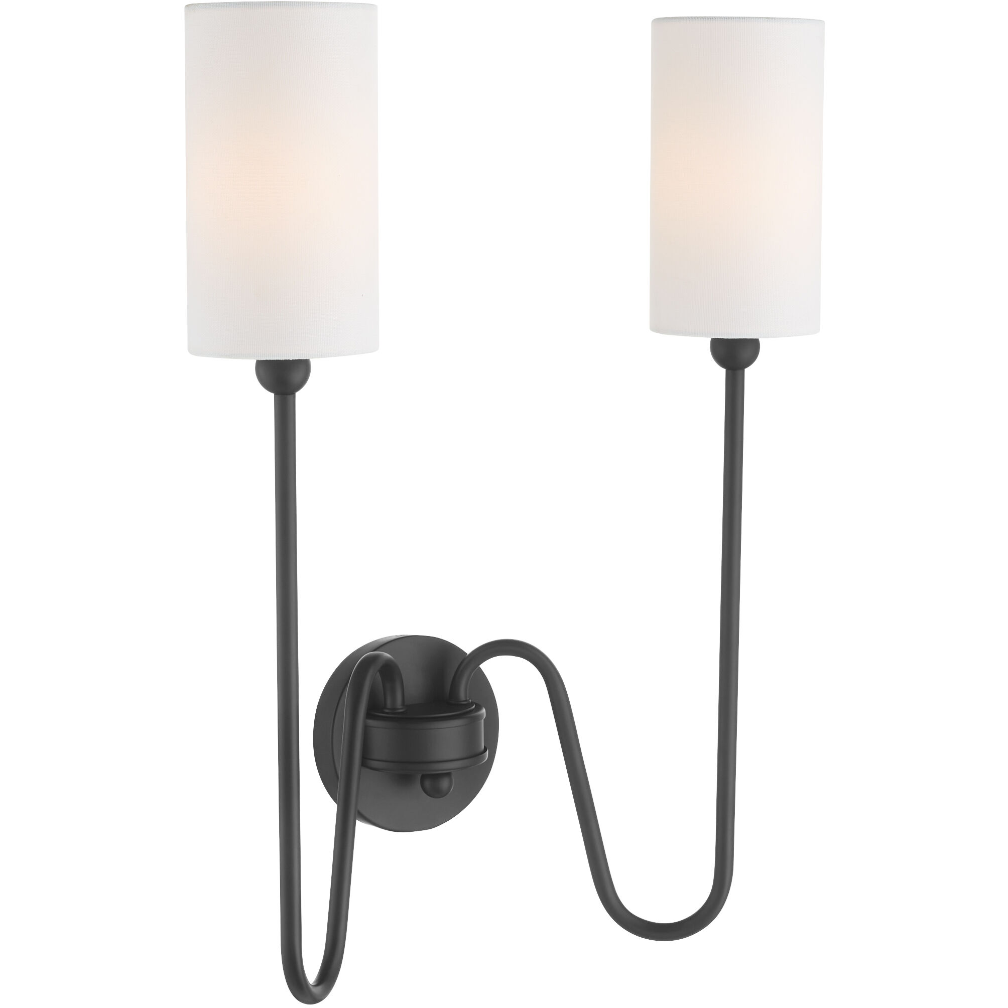Charlotte 2 Light 15.75 inch Matte Black Wall Mount Wall Light