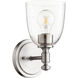Rossington 1 Light 5 inch Satin Nickel Wall Sconce Wall Light in Clear Seeded