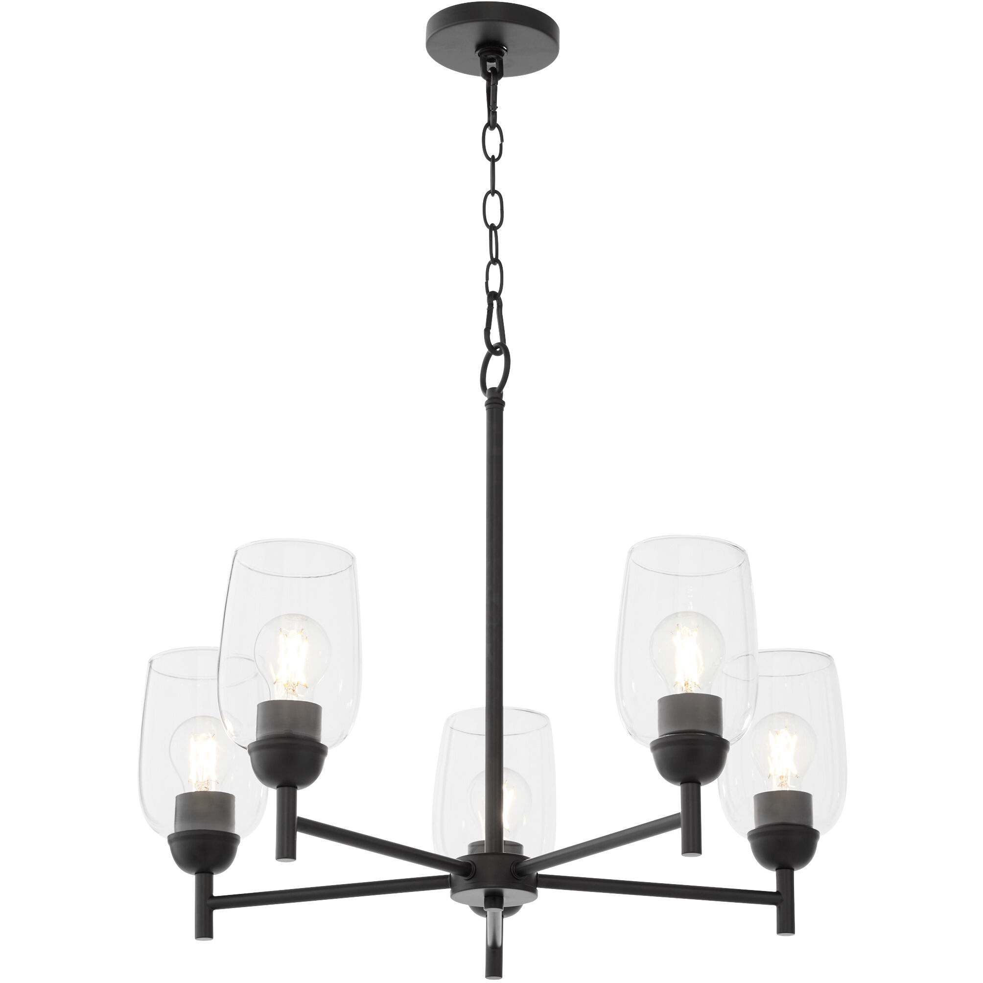 Wallinger 5 Light 24.5 inch Matte Black Chandelier Ceiling Light