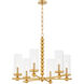 Lee Boulevard 6 Light 29 inch Aged Brass Chandelier Ceiling Light