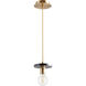 Fort Worth 1 Light 5.88 inch Aged Brass and Black Marble Mini Pendant Ceiling Light