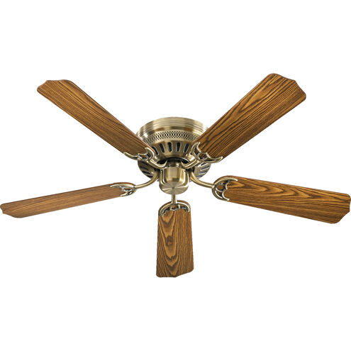 Custom Hugger 52 inch Antique Brass with Dark Oak Blades Ceiling Fan