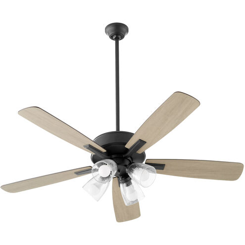 Ovation 52 inch Matte Black with Matte Black/Weathered Gray Blades Ceiling Fan