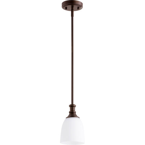 Richmond 1 Light 5 inch Oiled Bronze Mini Pendant Ceiling Light in Satin Opal