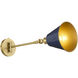 Bailey Wall Mount Wall Light in Blue and Aged Brass