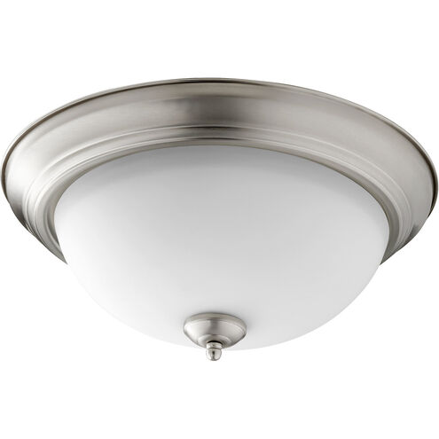 Fort Worth 3 Light 16 inch Satin Nickel Flush Mount Ceiling Light